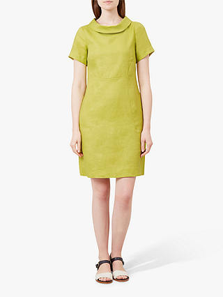 Hobbs Petra Linen Dress, Bright Lime