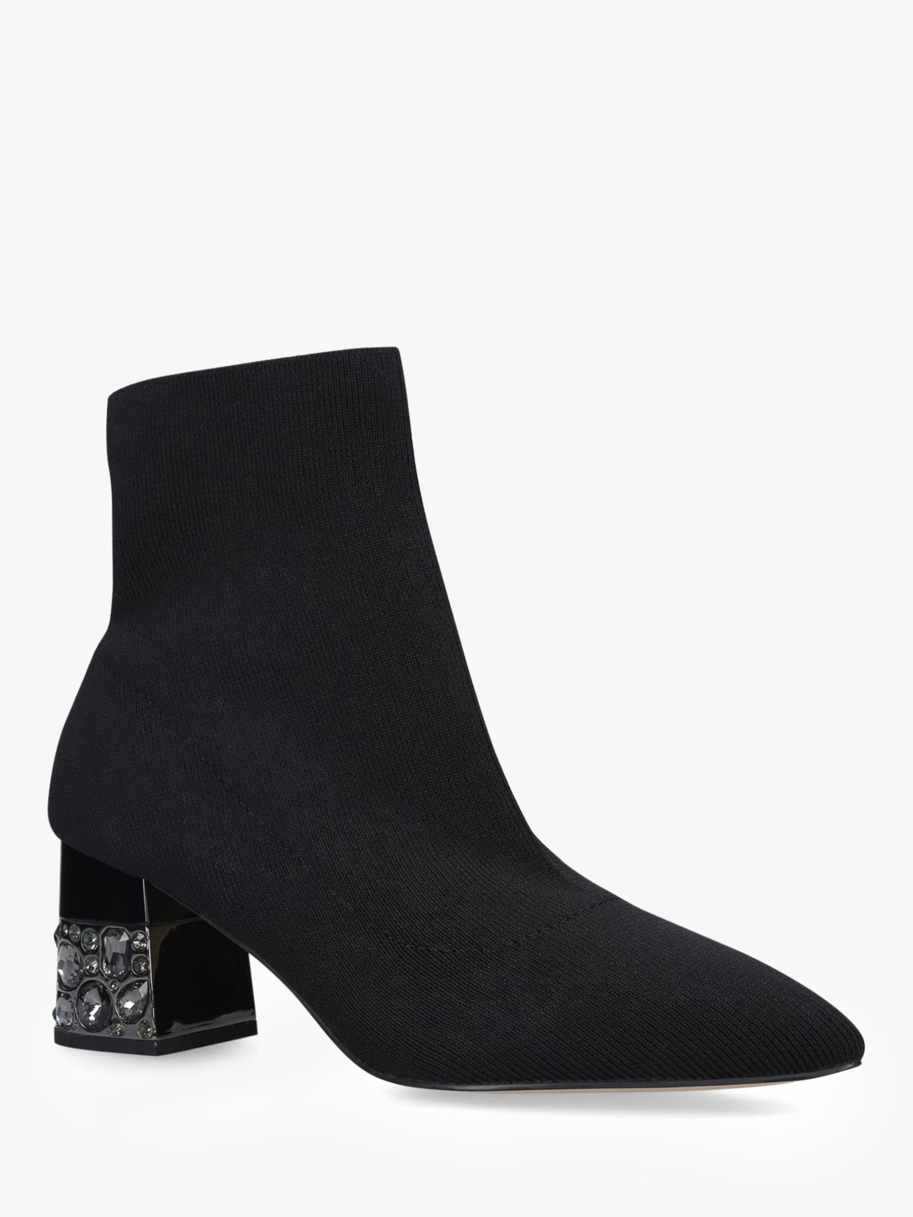 Carvela Kingpin Block Heel Sock Ankle Boots, Black