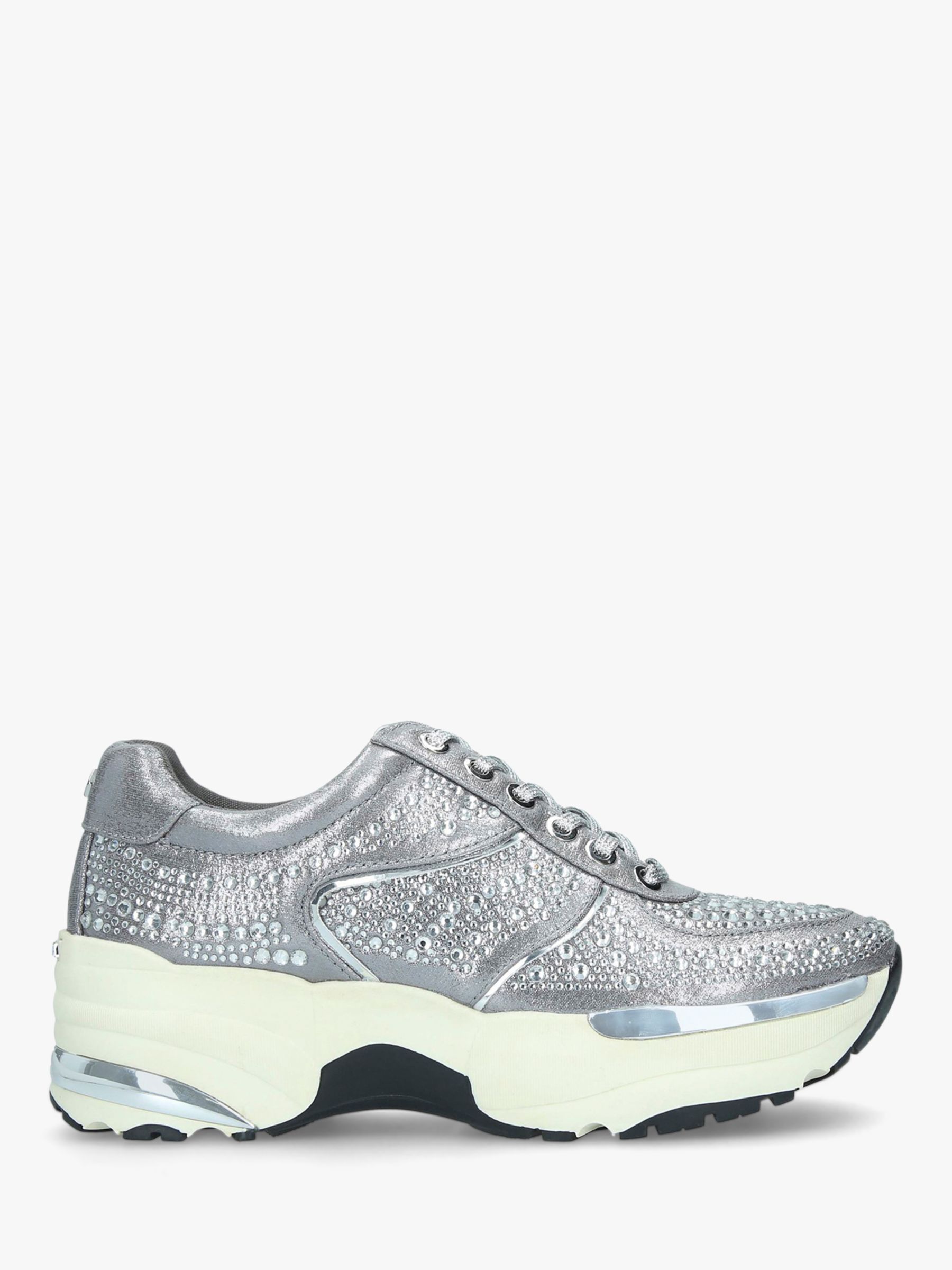 Carvela Lips Embellished Chunky Trainers, Silver at John Lewis & Partners