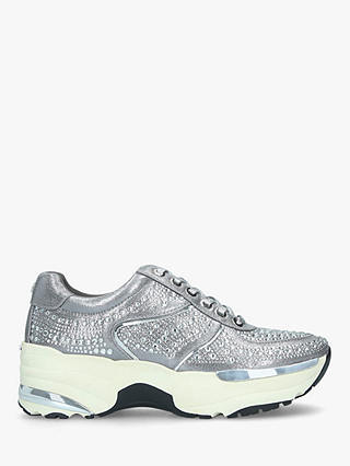 Carvela Lips Embellished Chunky Trainers, Silver
