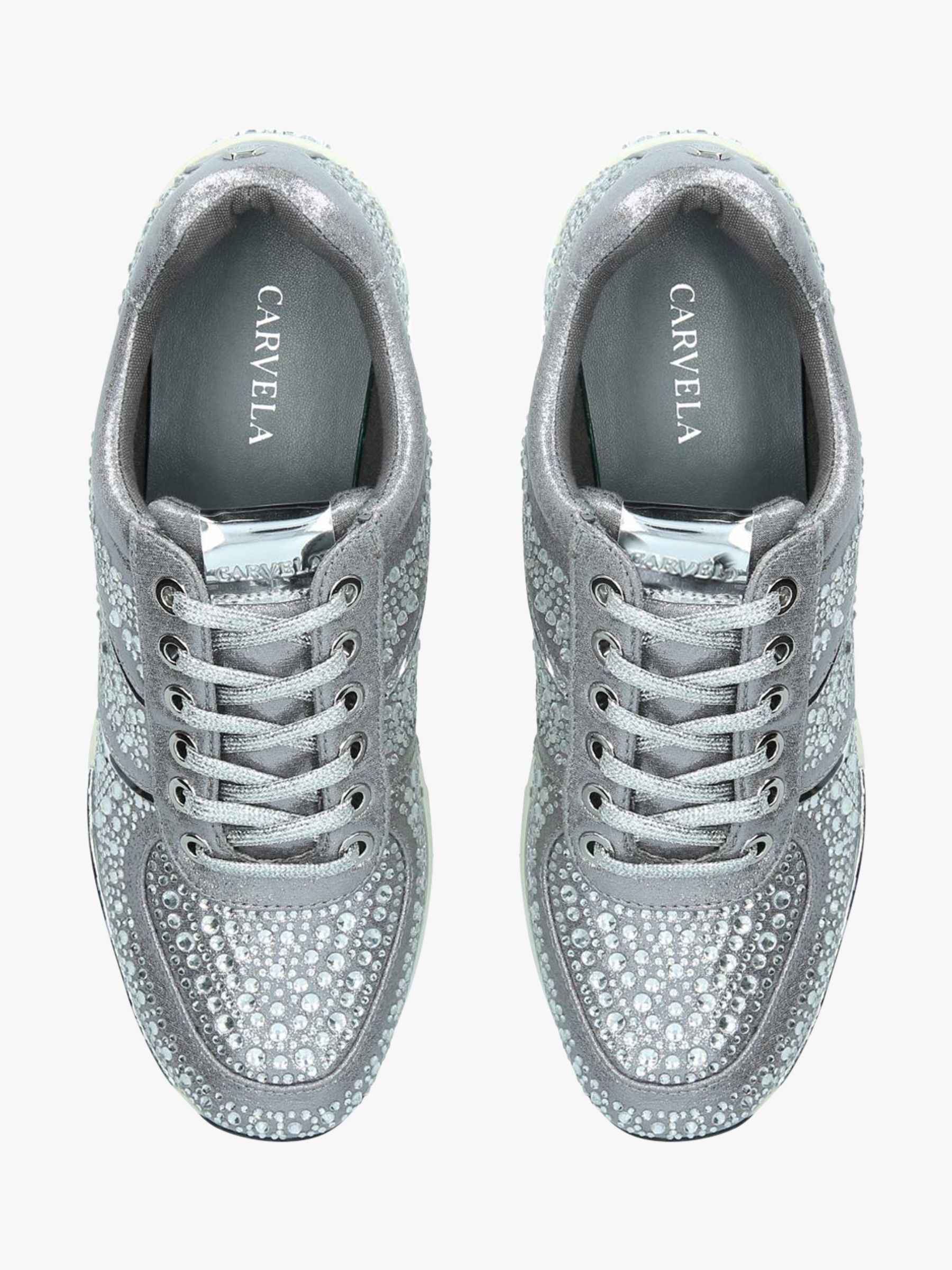 silver carvela trainers