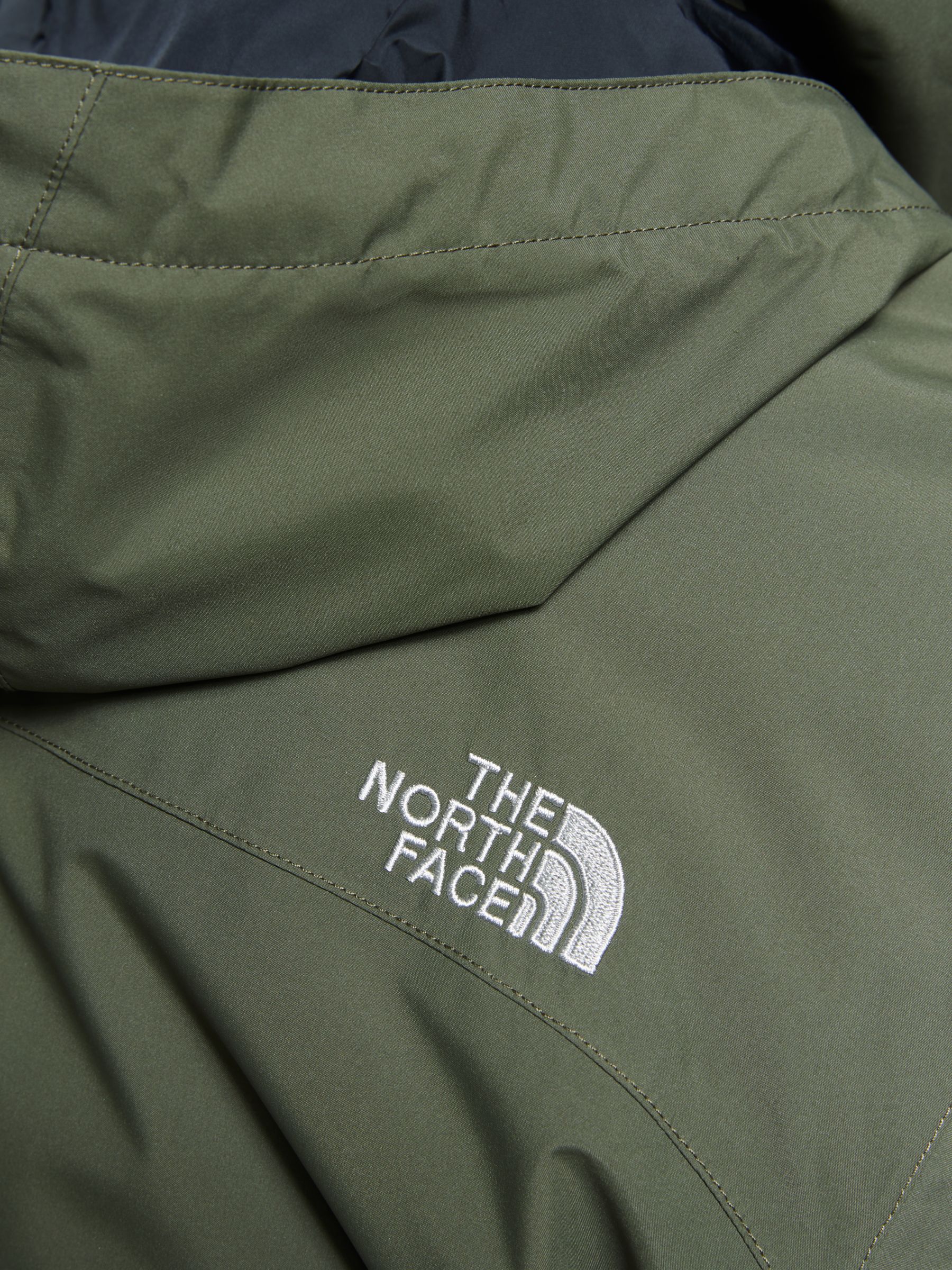 khaki green north face jacket