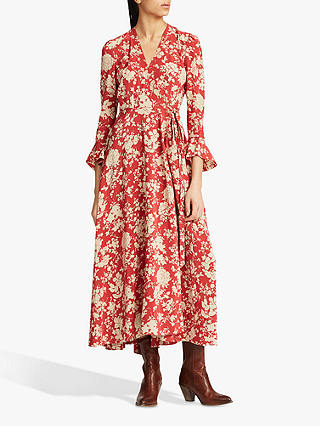 Polo Ralph Lauren Floral Print Maxi Dress, Red Meadow