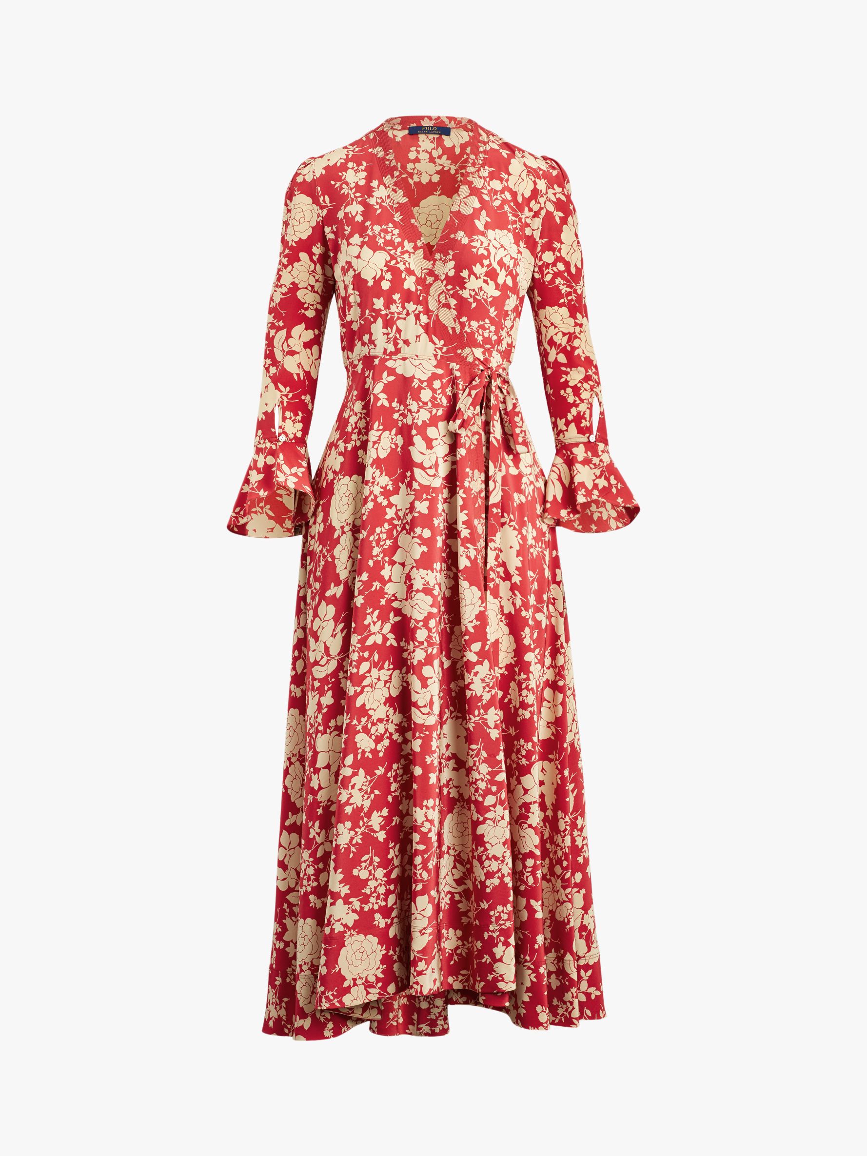 Polo Ralph Lauren Floral Print Maxi Dress, Red Meadow, 14