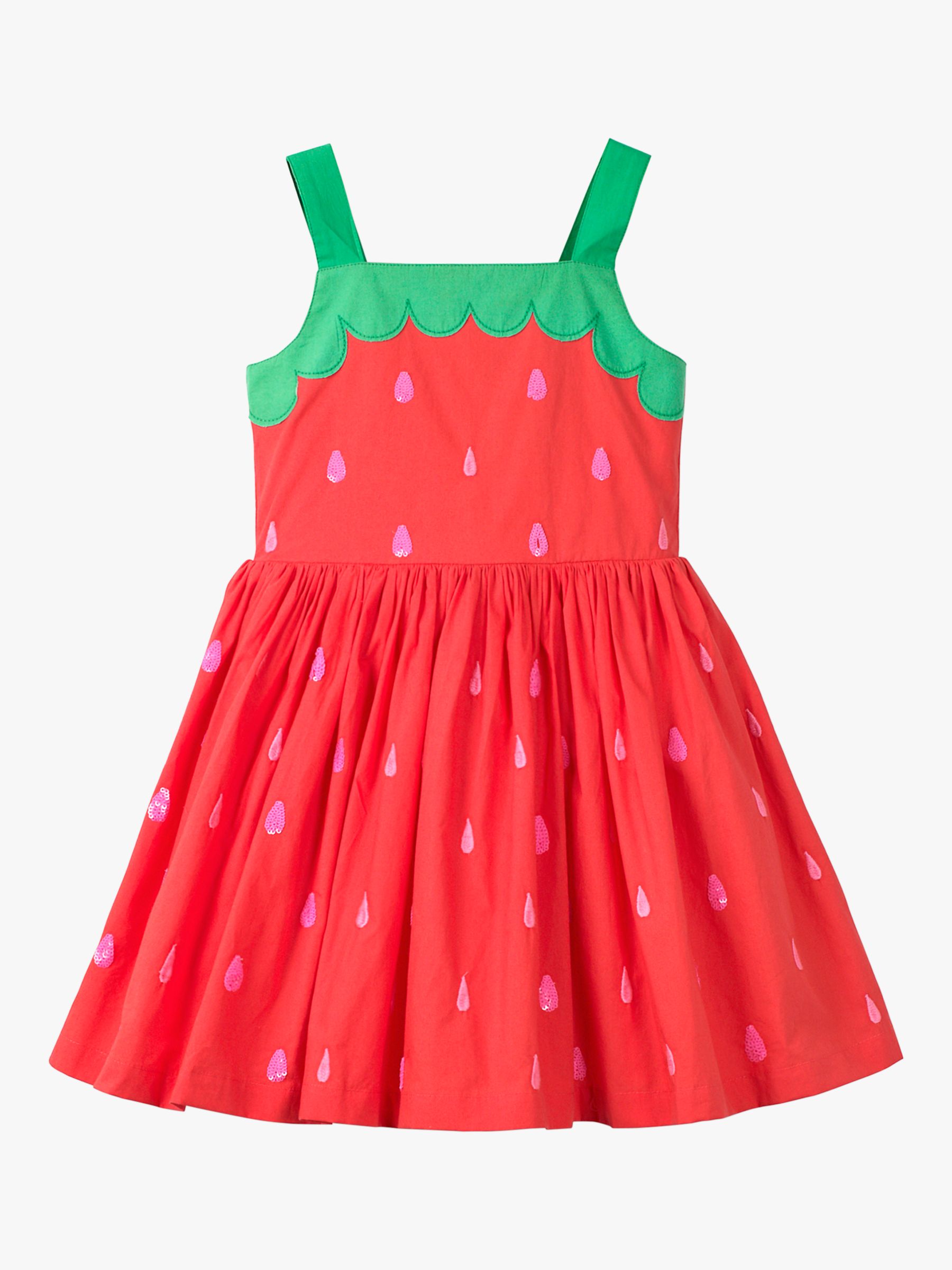 Mini Boden Girls' Strawberry Embroidered Dress, Red at John Lewis ...