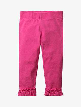 Mini Boden Girls' Ruffle Cropped Leggings, Pink