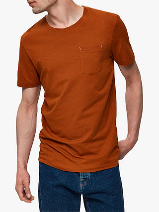 SELECTED HOMME Organic Cotton Short Sleeve T-Shirt, Caramel