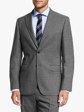 John Lewis & Partners Wool Crosshatch Regular Fit Suit Jacket, Grey
