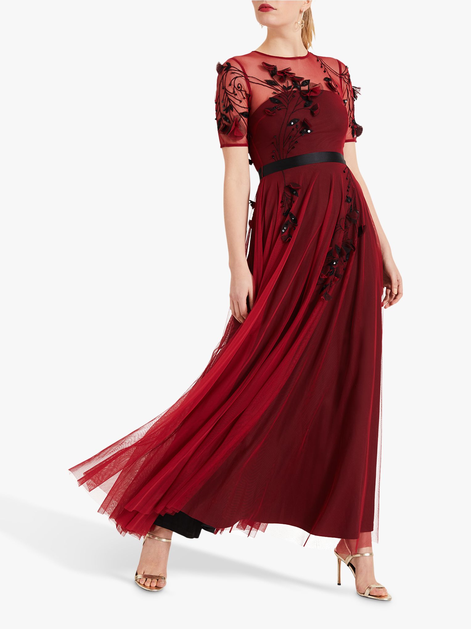 red black maxi dress