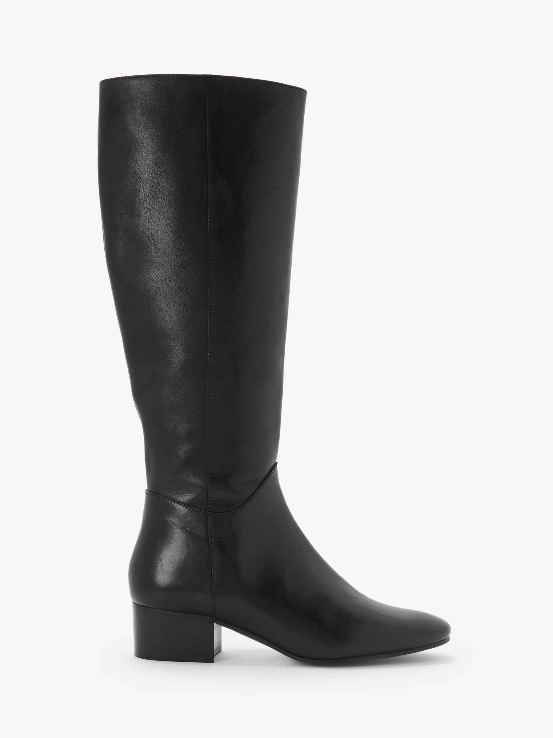 Kin Tammi Leather Knee Boots, Black at John Lewis & Partners