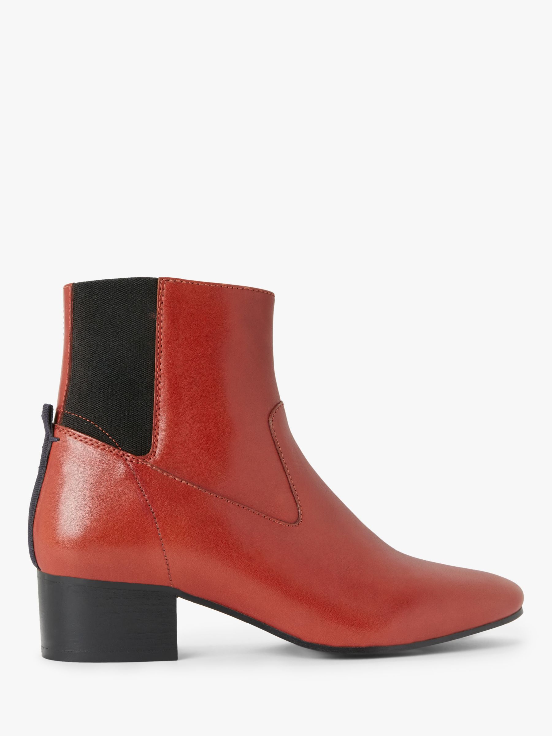 Kin Peaches Leather Ankle Boots, Orange at John Lewis & Partners