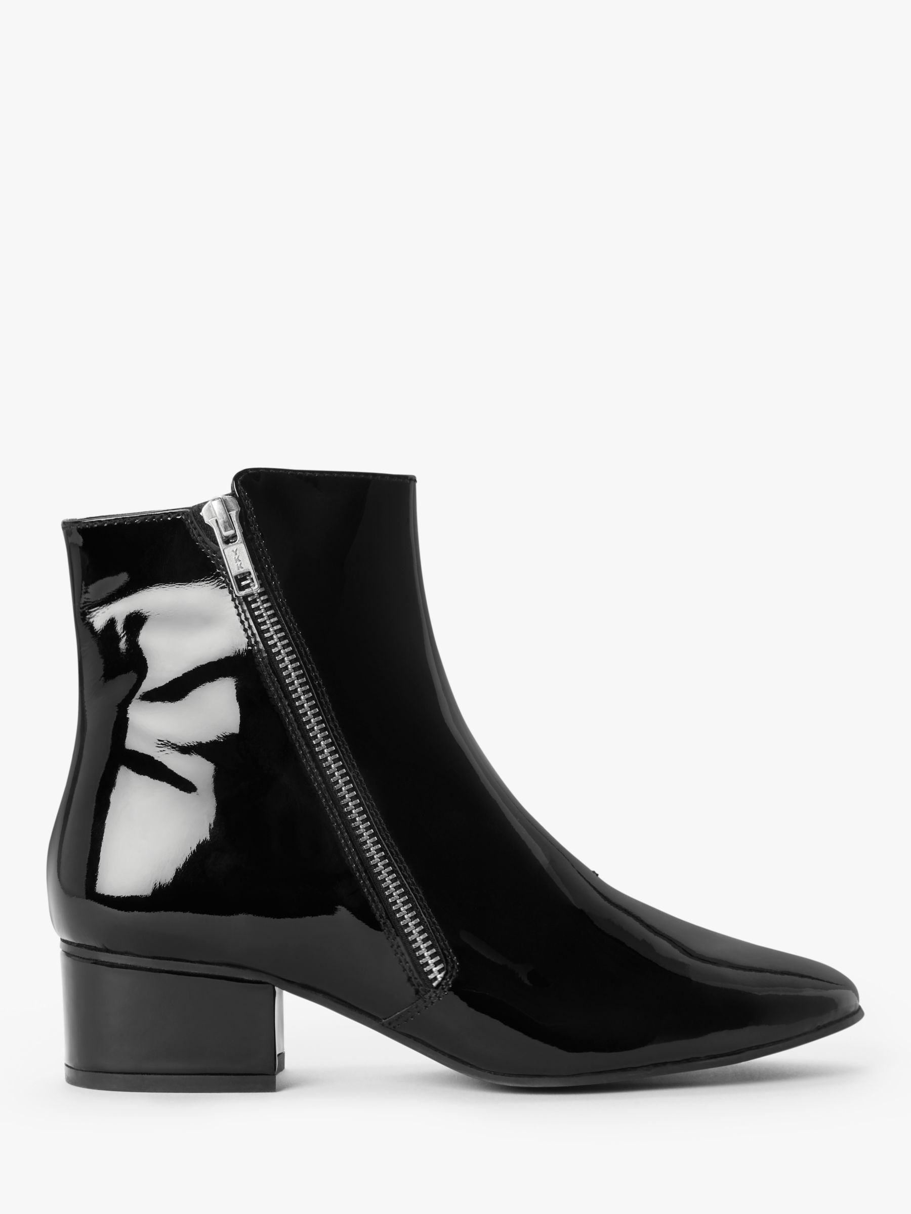 Kin Pepper Patent Leather Ankle Boots, Black