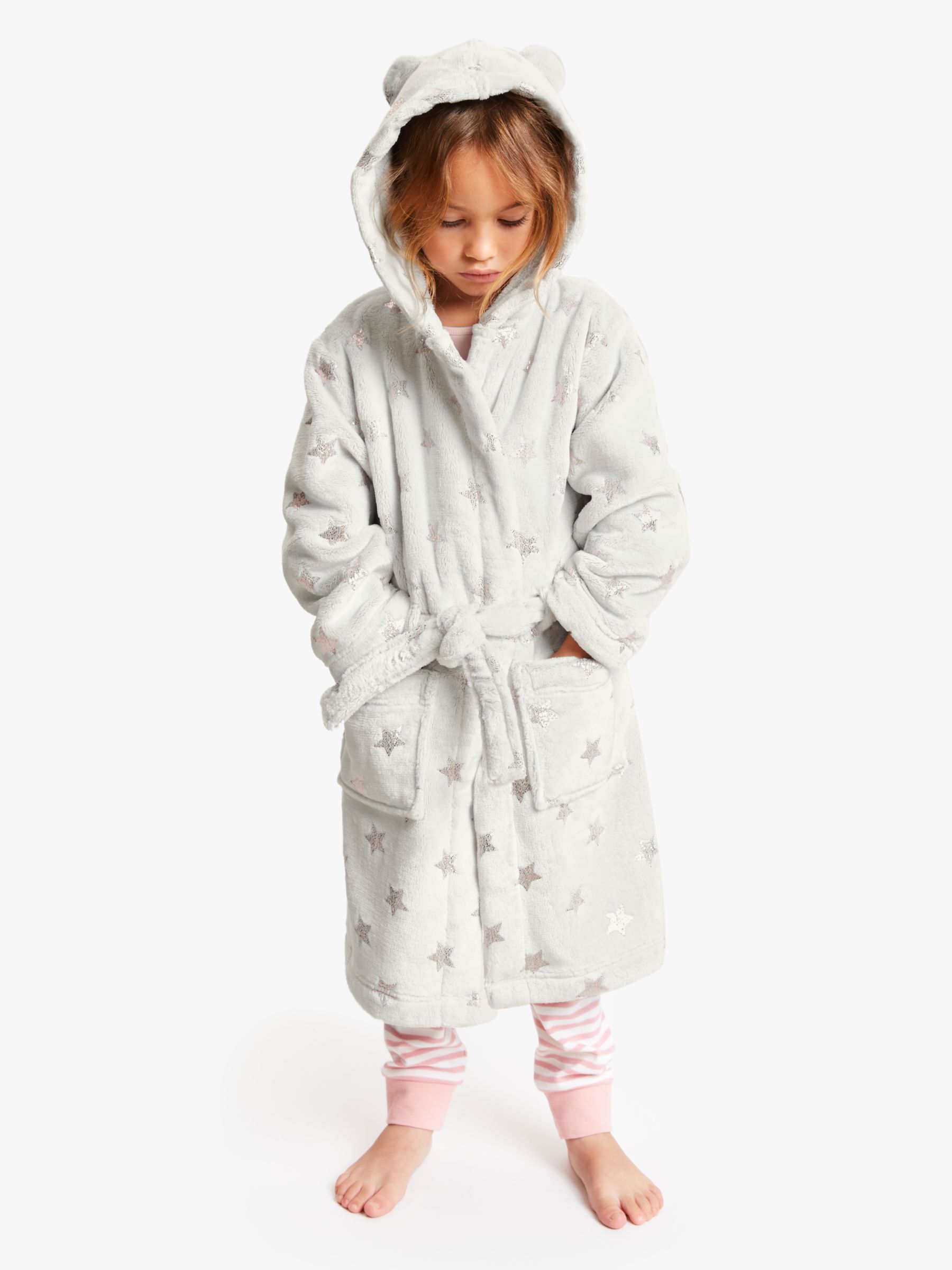 grey girls dressing gown