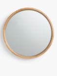 John Lewis Scandi Round Oak Wood Wall Mirror, Natural