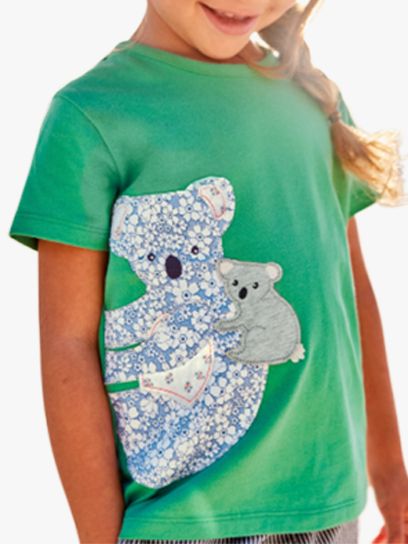 Mini Boden Girls' Patchwork Koala T-Shirt, Green