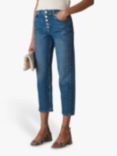 Whistles Hollie Button Front Jeans, Blue
