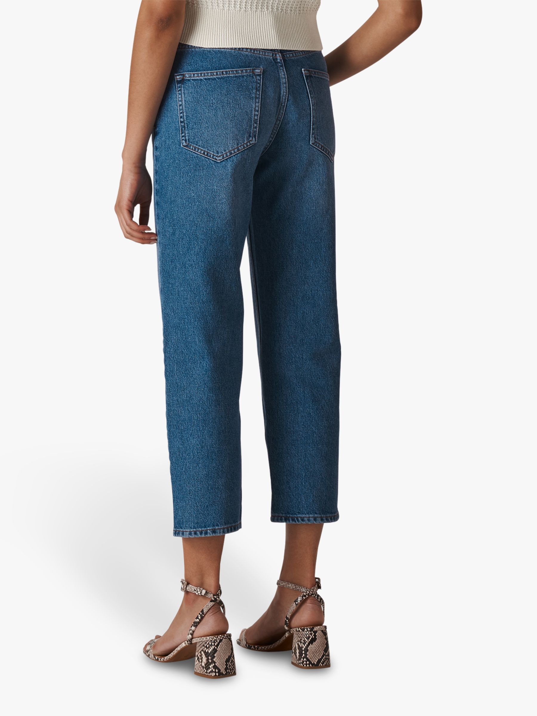Whistles Hollie Button Front Jeans, Blue at John Lewis & Partners