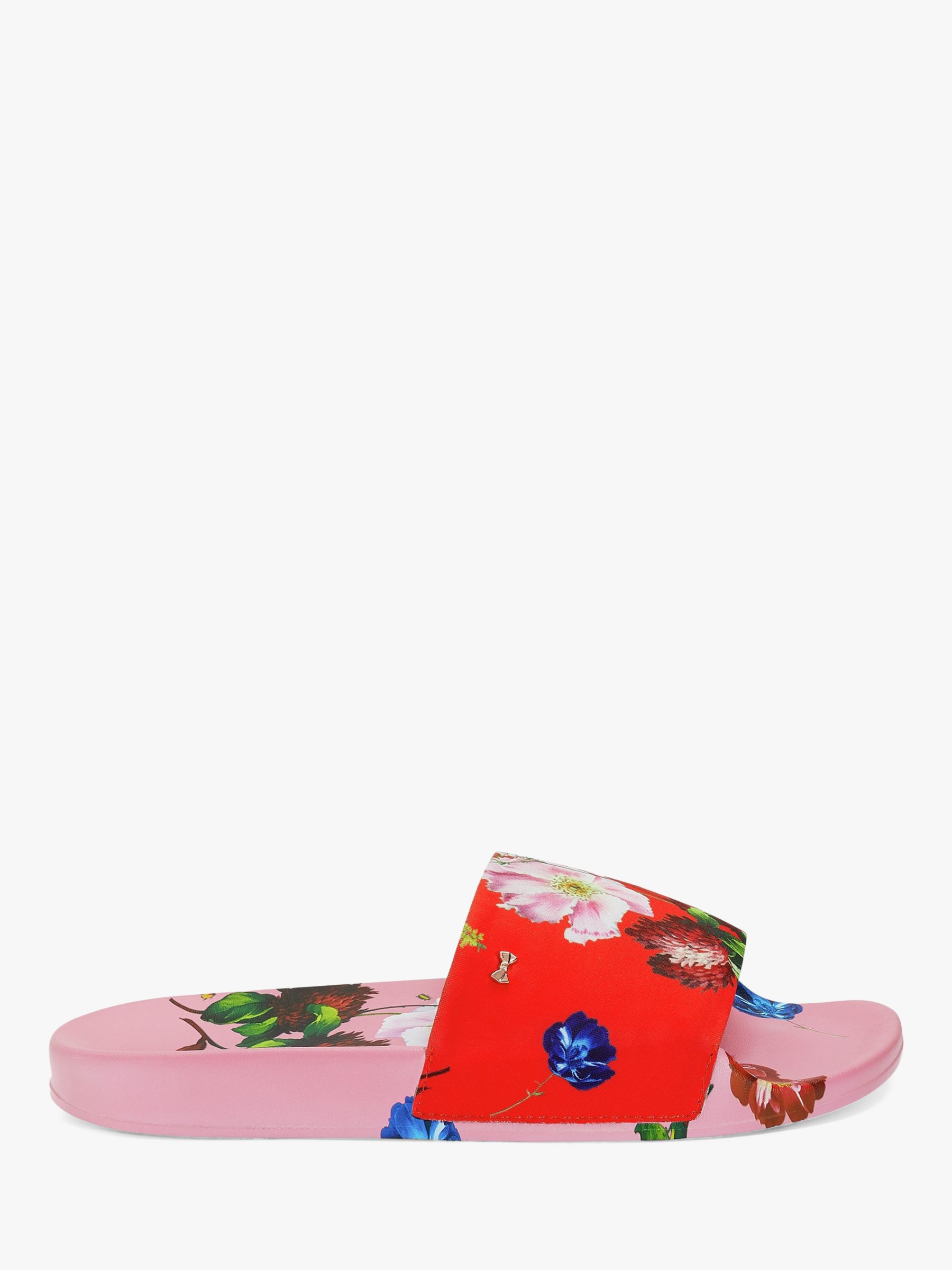 Ted Baker Avelini Floral Print Slider Sandals, Red