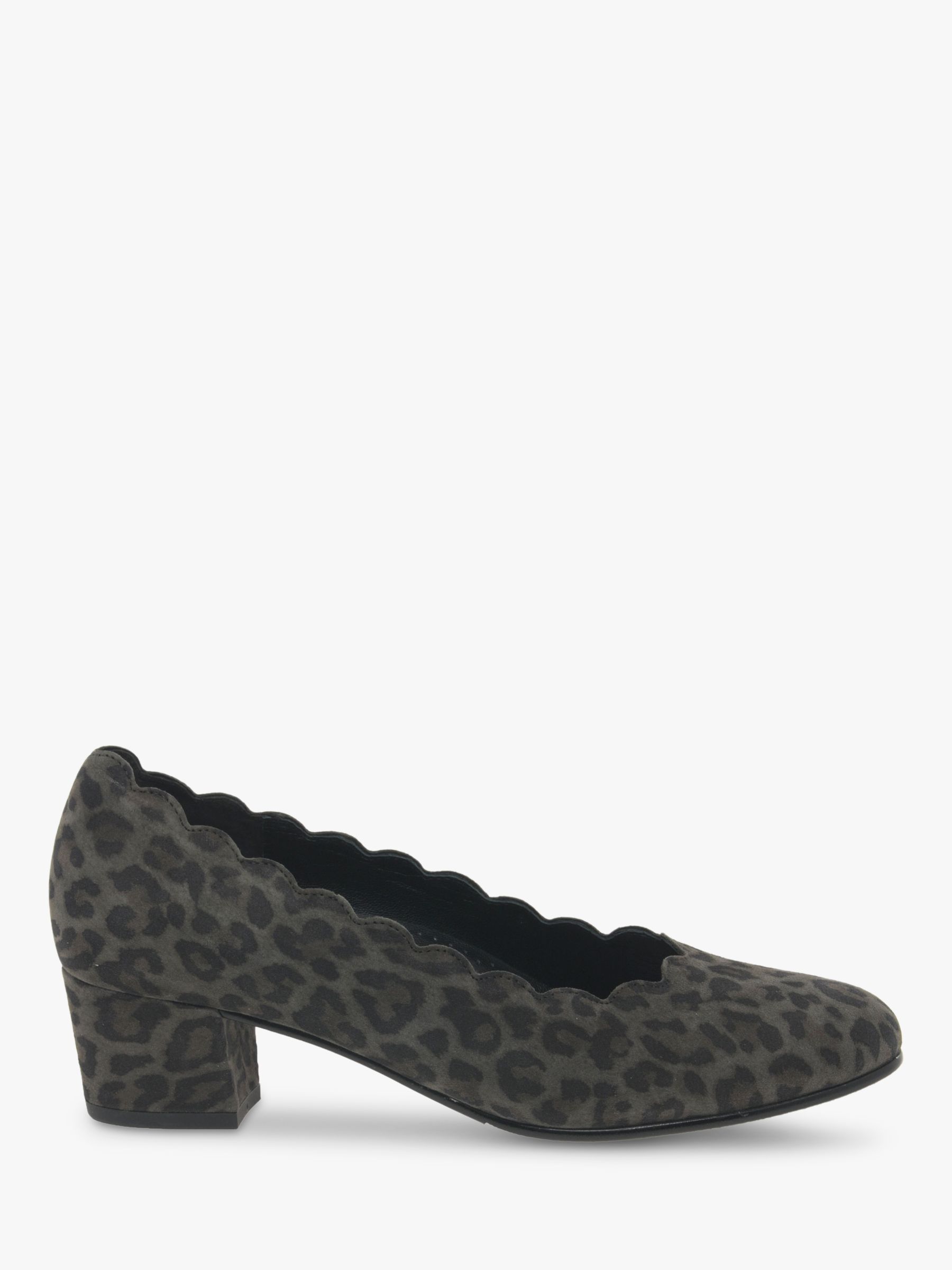 leopard print block heel court shoes