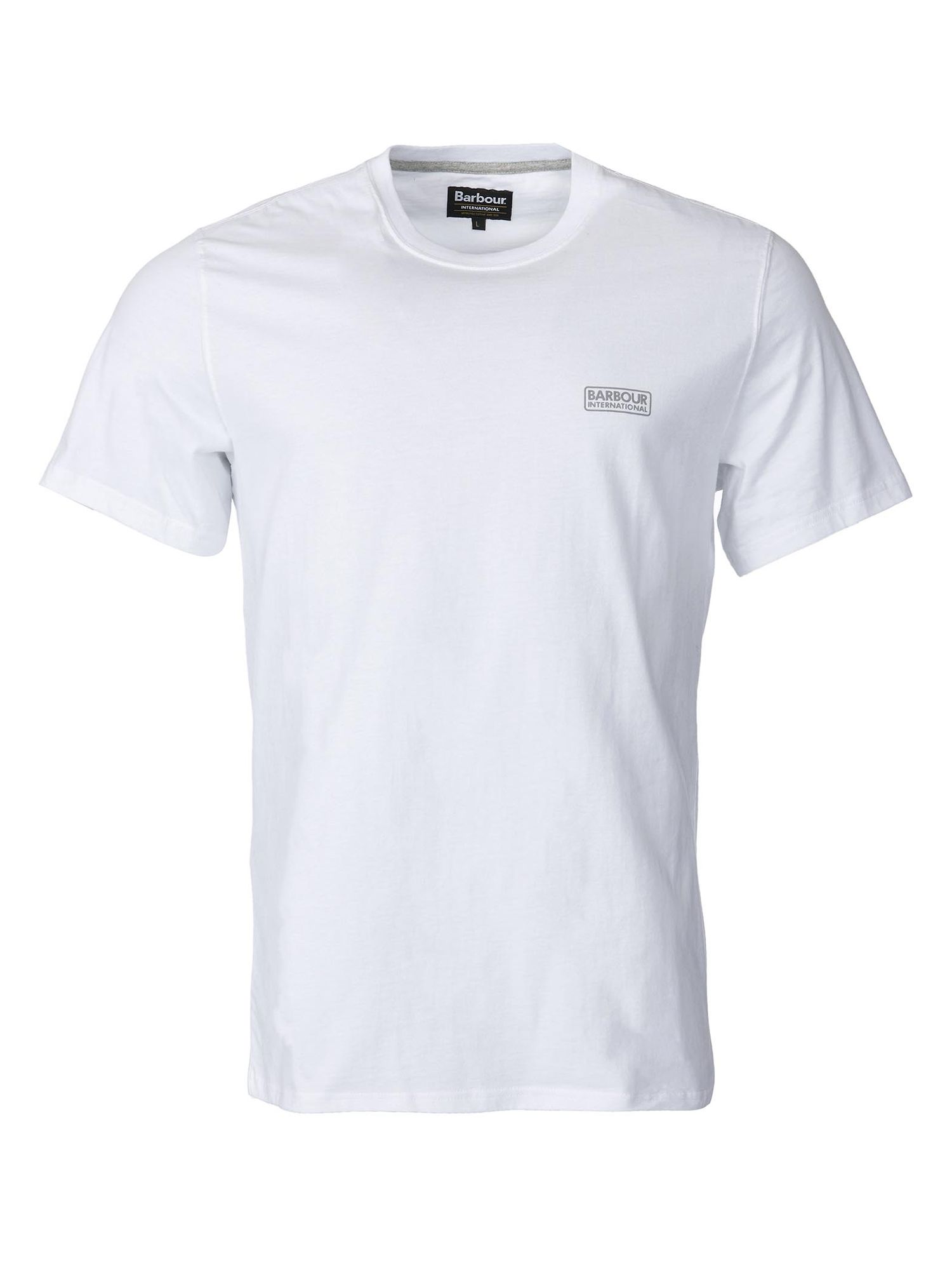 Barbour International Slim Fit Crew T-Shirt, White at John Lewis