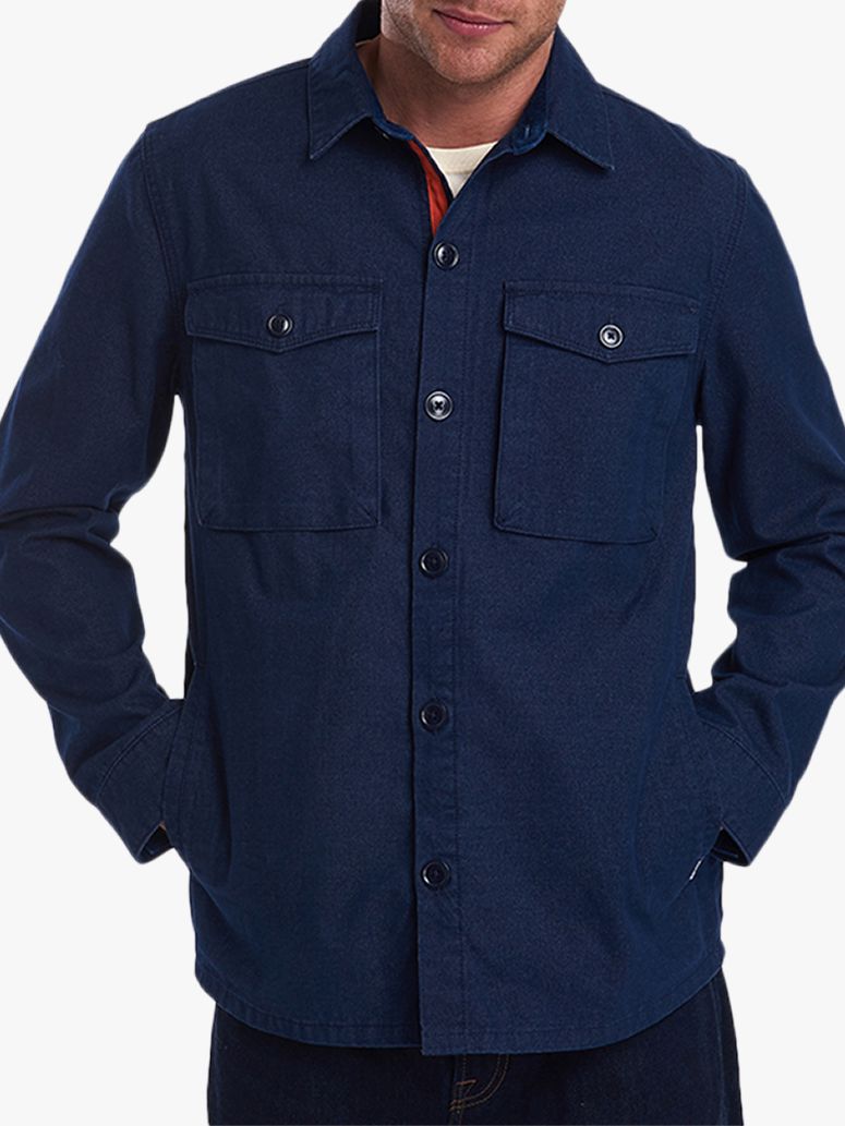 Barbour Thermo Overshirt, Navy at John 