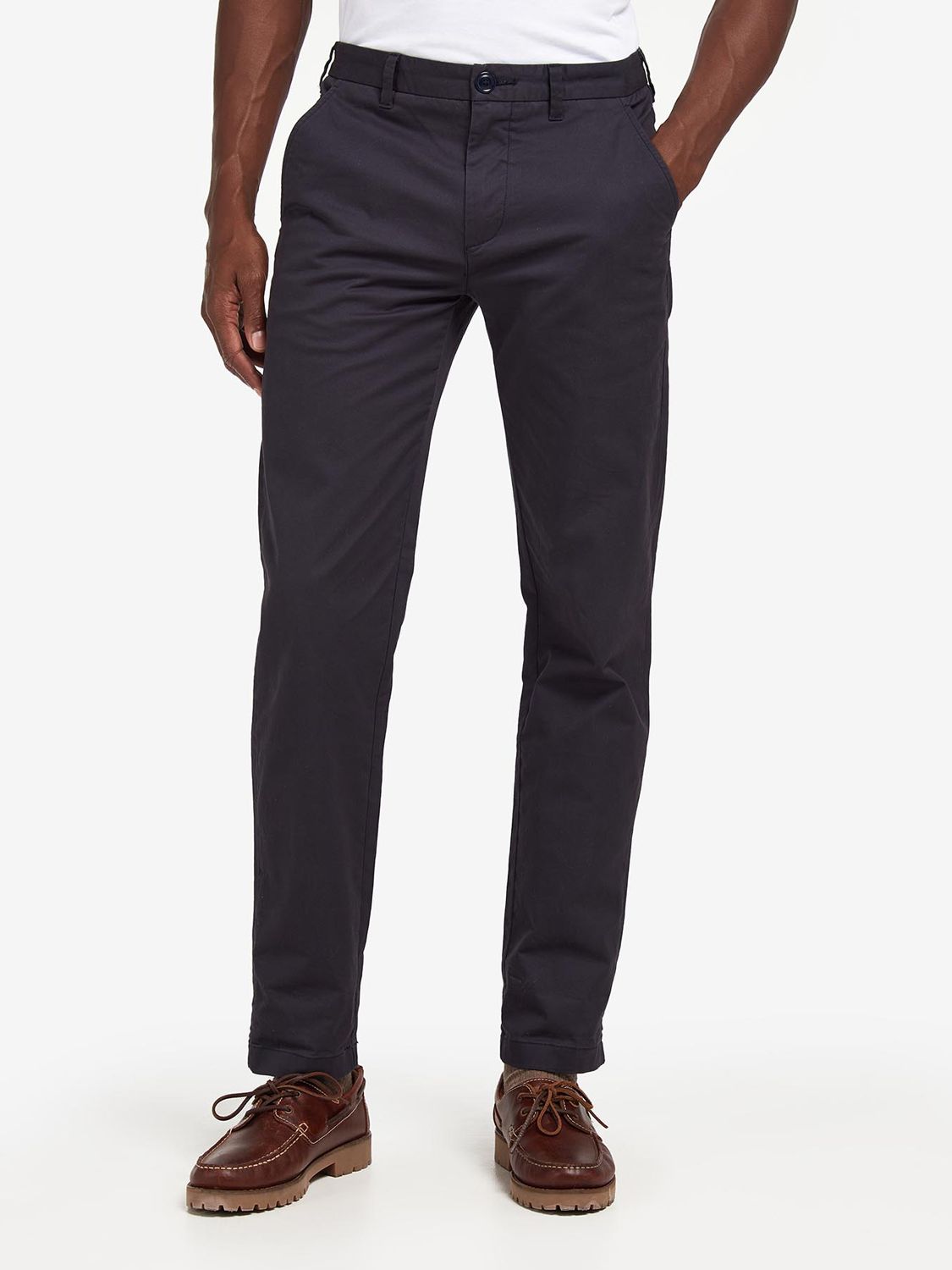 Barbour Neuston Essential Chinos, Navy at John Lewis & Partners