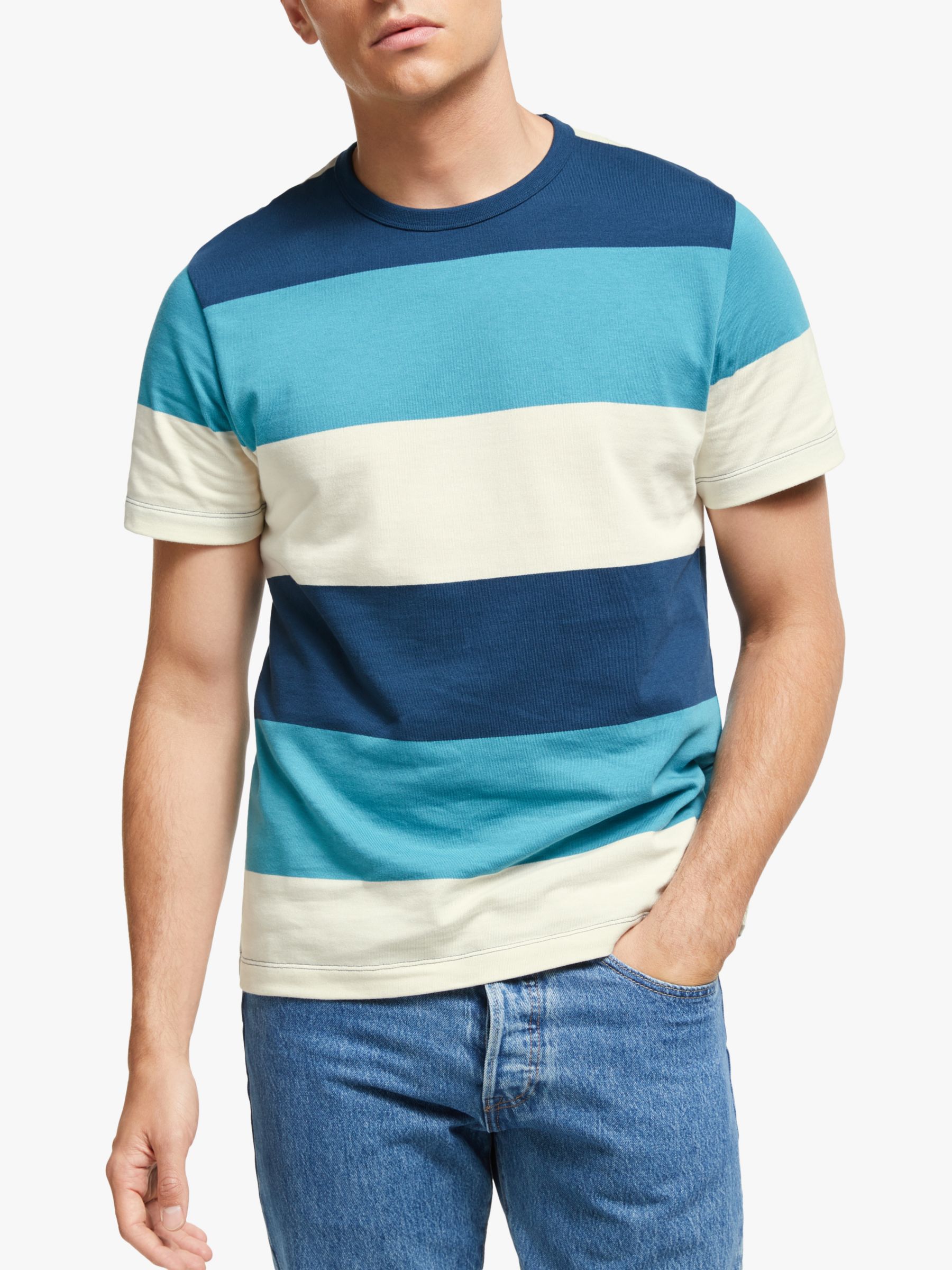 John Lewis & Partners Wide Block Stripe T-Shirt