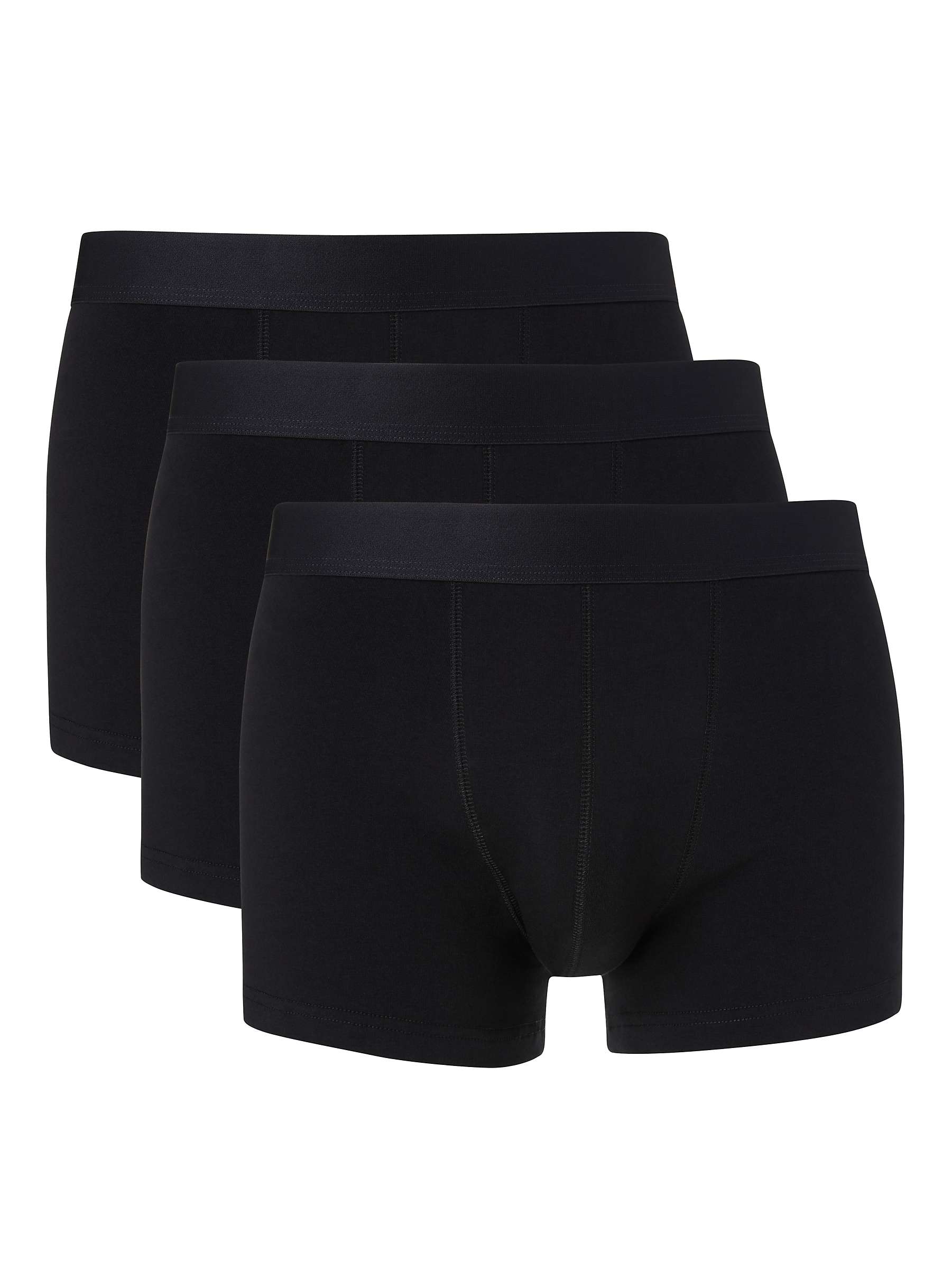 Buy John Lewis Organic Cotton Trunks, Pack of 3, Black Online at johnlewis.com