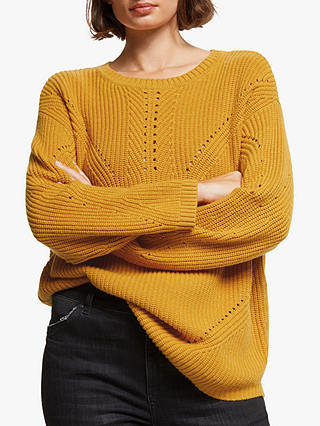 AND/OR Delores Textured Knit Jumper, Golden Yellow