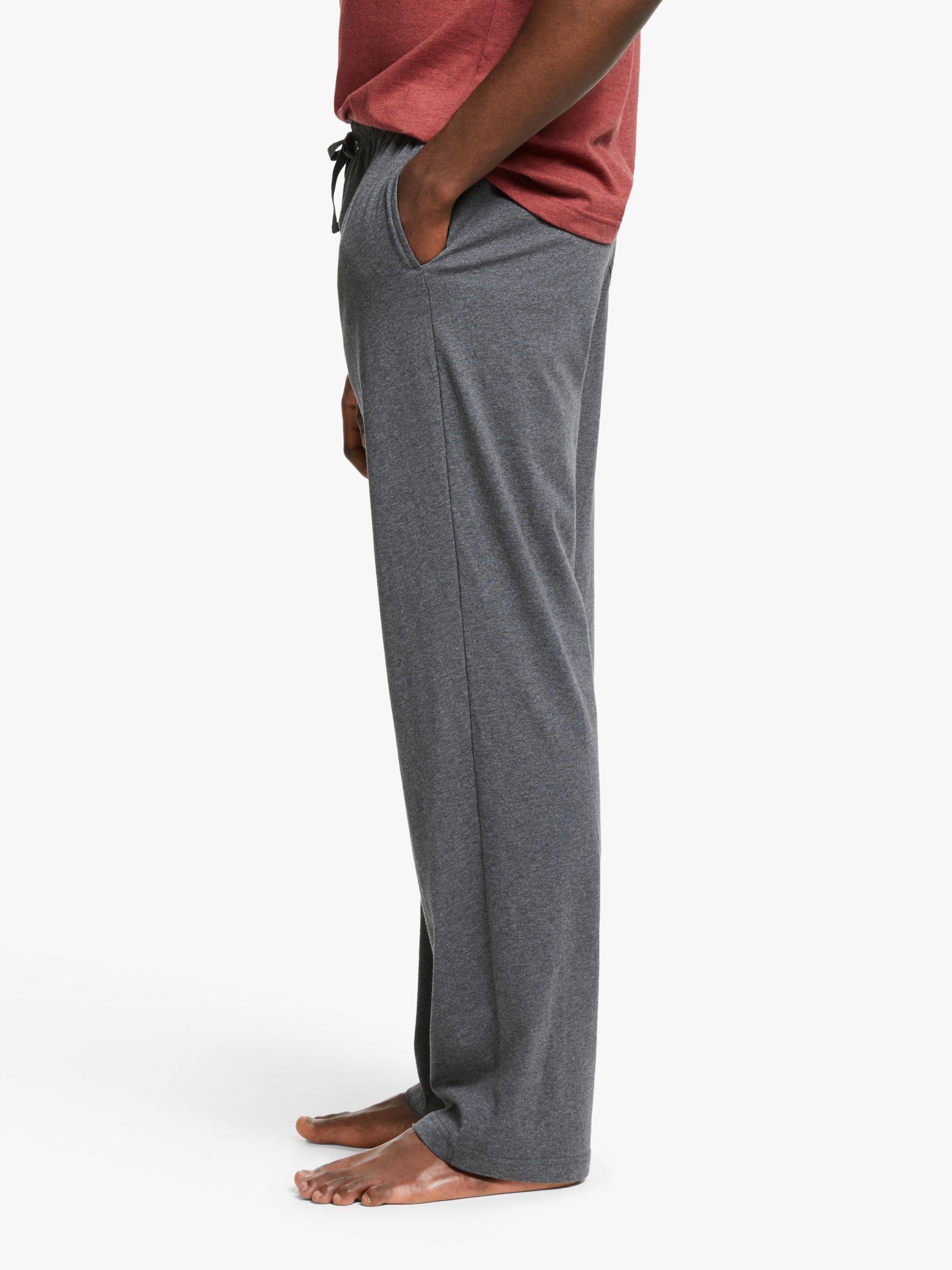 John Lewis Jersey Organic Cotton Lounge Pants, Grey, S