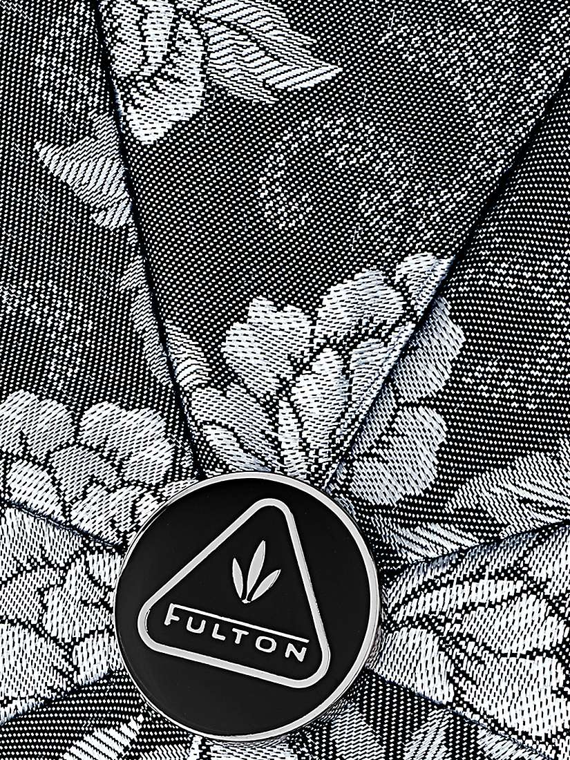 Buy Fulton Jacquard Floral Print Telescopic Umbrella, Silver Online at johnlewis.com