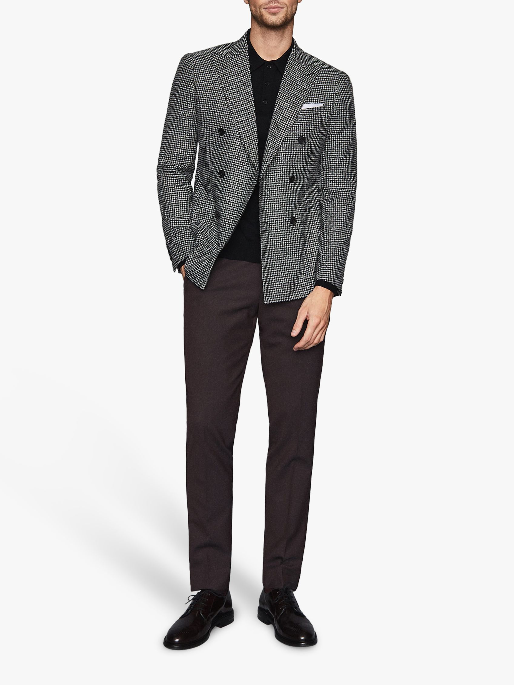 Reiss Grange Houndstooth Blazer, Grey