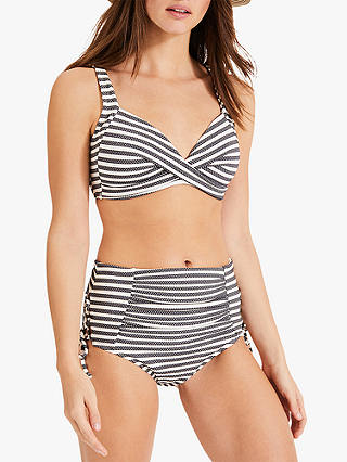 Phase Eight September Striped Bikini Top, Navy/Ivory