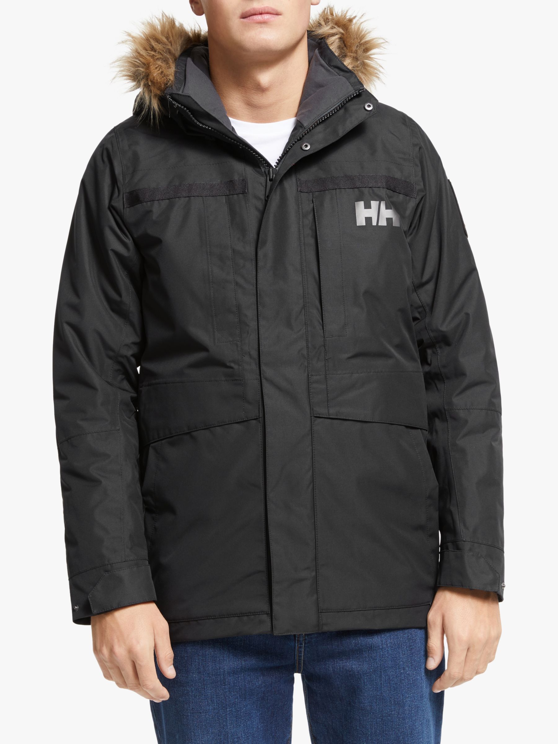 Helly Hansen Coastal 2 Men's Waterproof Parka Jacket, Black at John ...