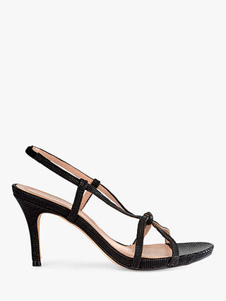 Mint Velvet Phillipa Leather Strappy Heeled Sandals, Black