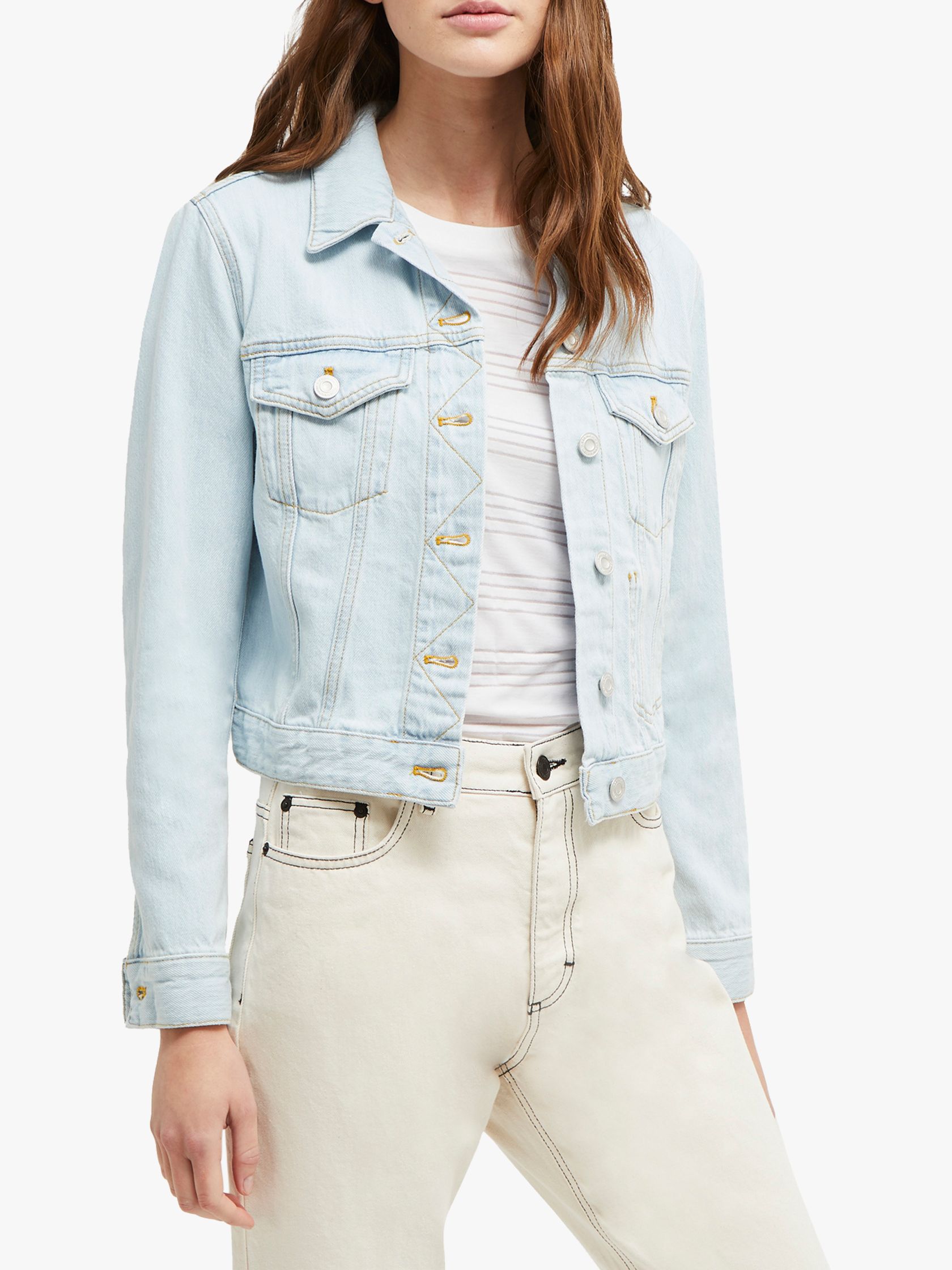 French Connection Macee Denim Jacket, Light Blue at John Lewis & Partners