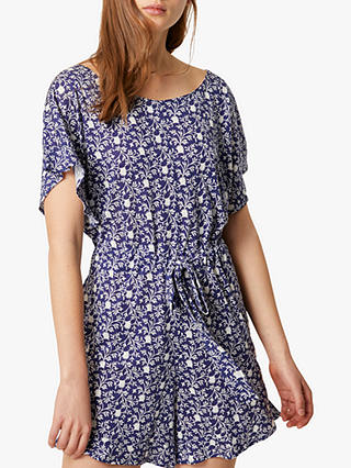French Connection Mollara Meadow Playsuit, Nocturnal/White
