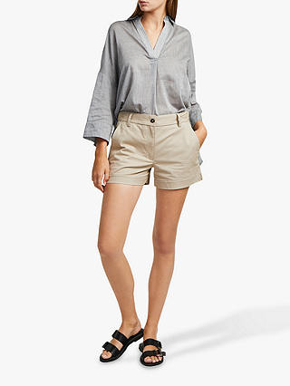 French Connection Ismena High Waisted Shorts, Palm Sand