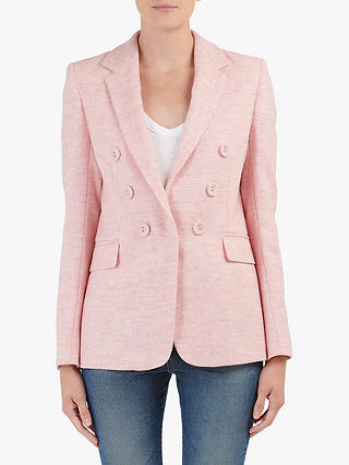 Helene For Denim Wardrobe Double Breasted Wool Jacket, Pale Pink