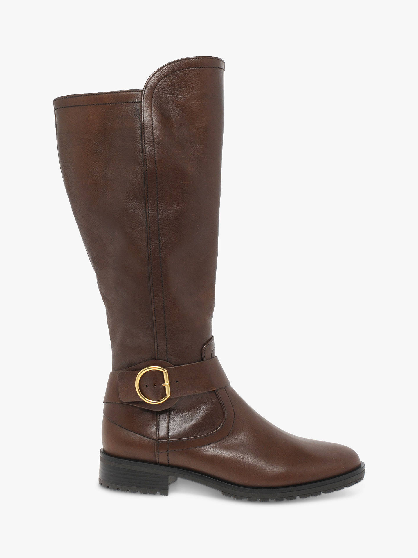 Gabor Wide Fit Townley Leather Knee Boots | Caramel at John Lewis ...