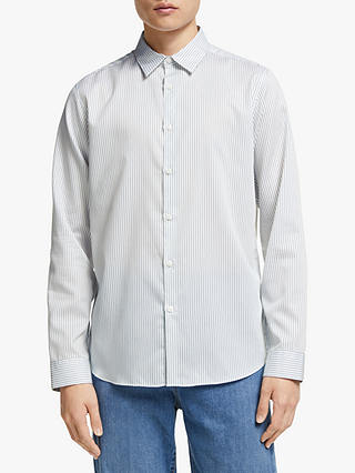Kin Cotton Stripe Shirt, White/Green