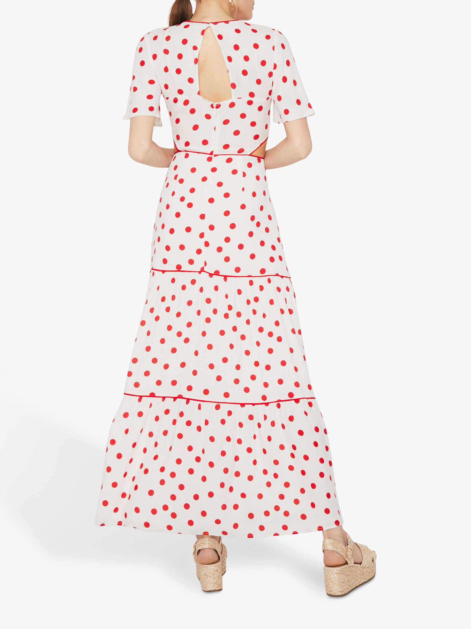 warehouse red polka dot dress