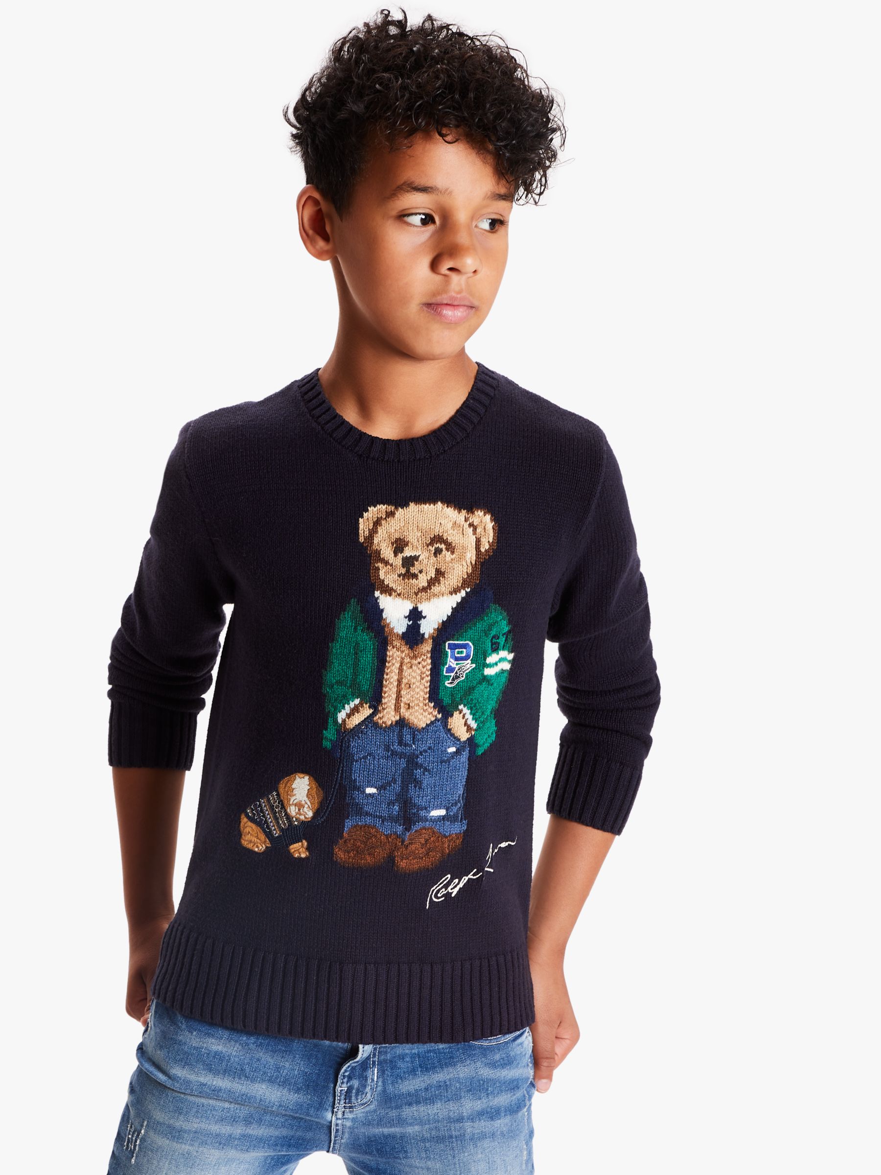 ralph lauren baby boy teddy bear sweater