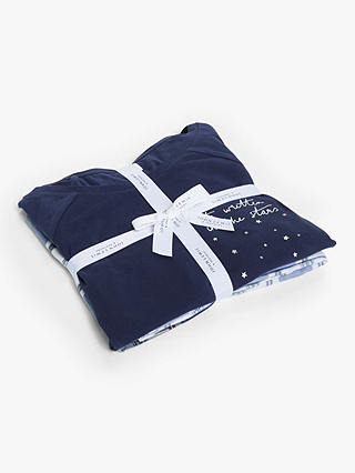 John Lewis & Partners Written In The Stars Jersey Pyjama Gift Set, Navy