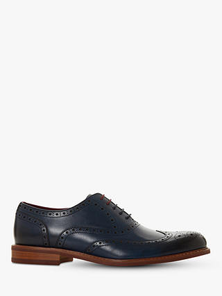 Dune Pollodium Leather Brogues, Navy