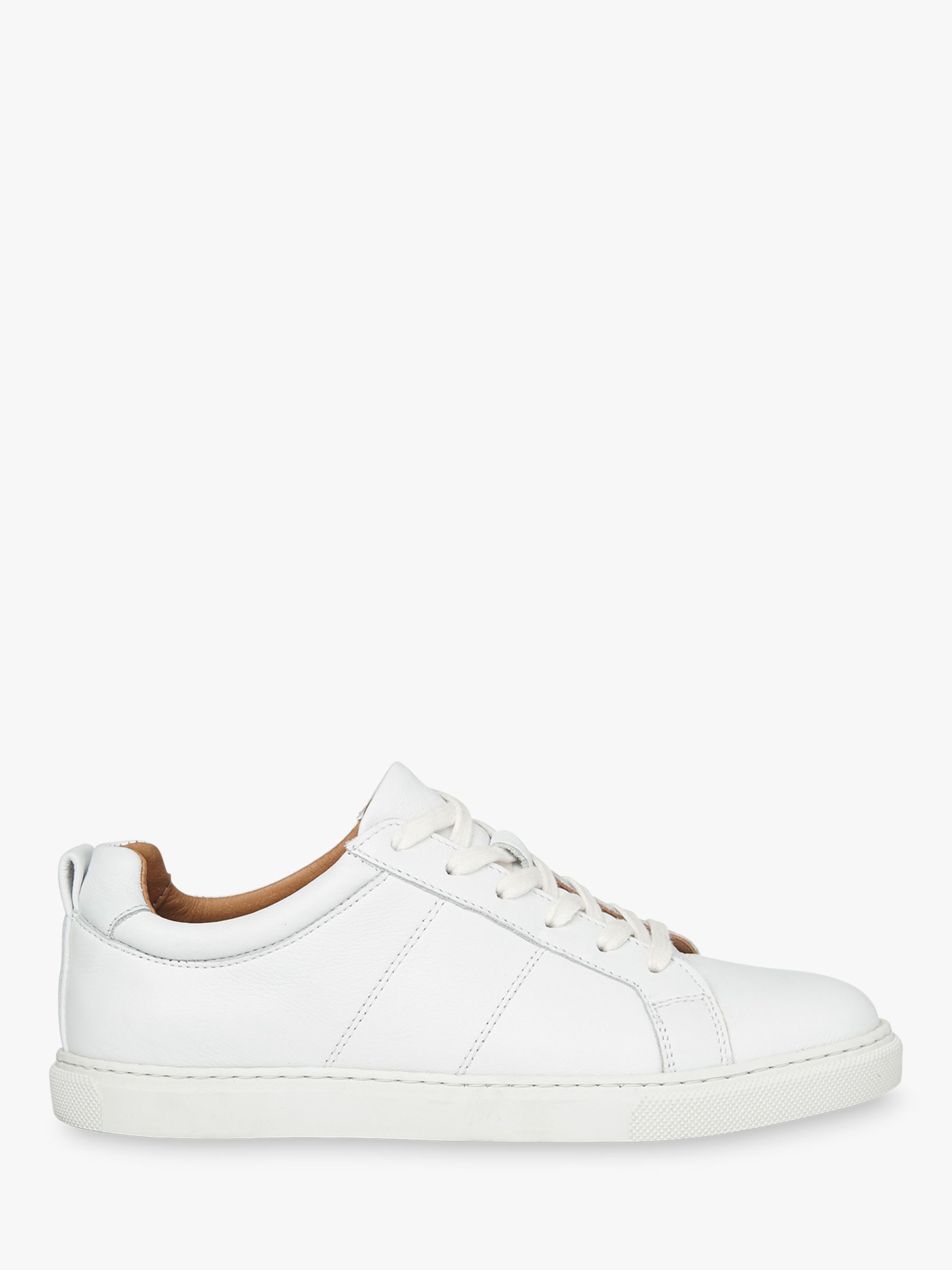 Whistles Koki Lace Up Leather Trainers, White at John Lewis & Partners
