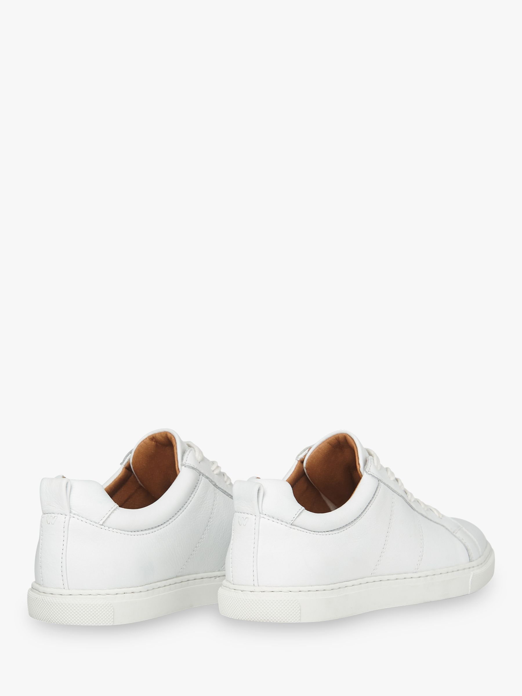Buy Whistles Koki Lace Up Leather Trainers, White Online at johnlewis.com