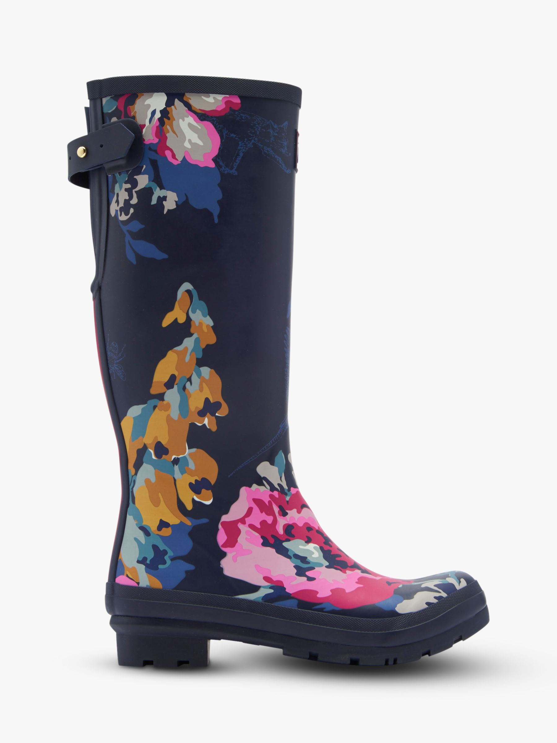 Joules Anniversary Floral Waterproof Tall Wellington Boots, Camfloral ...