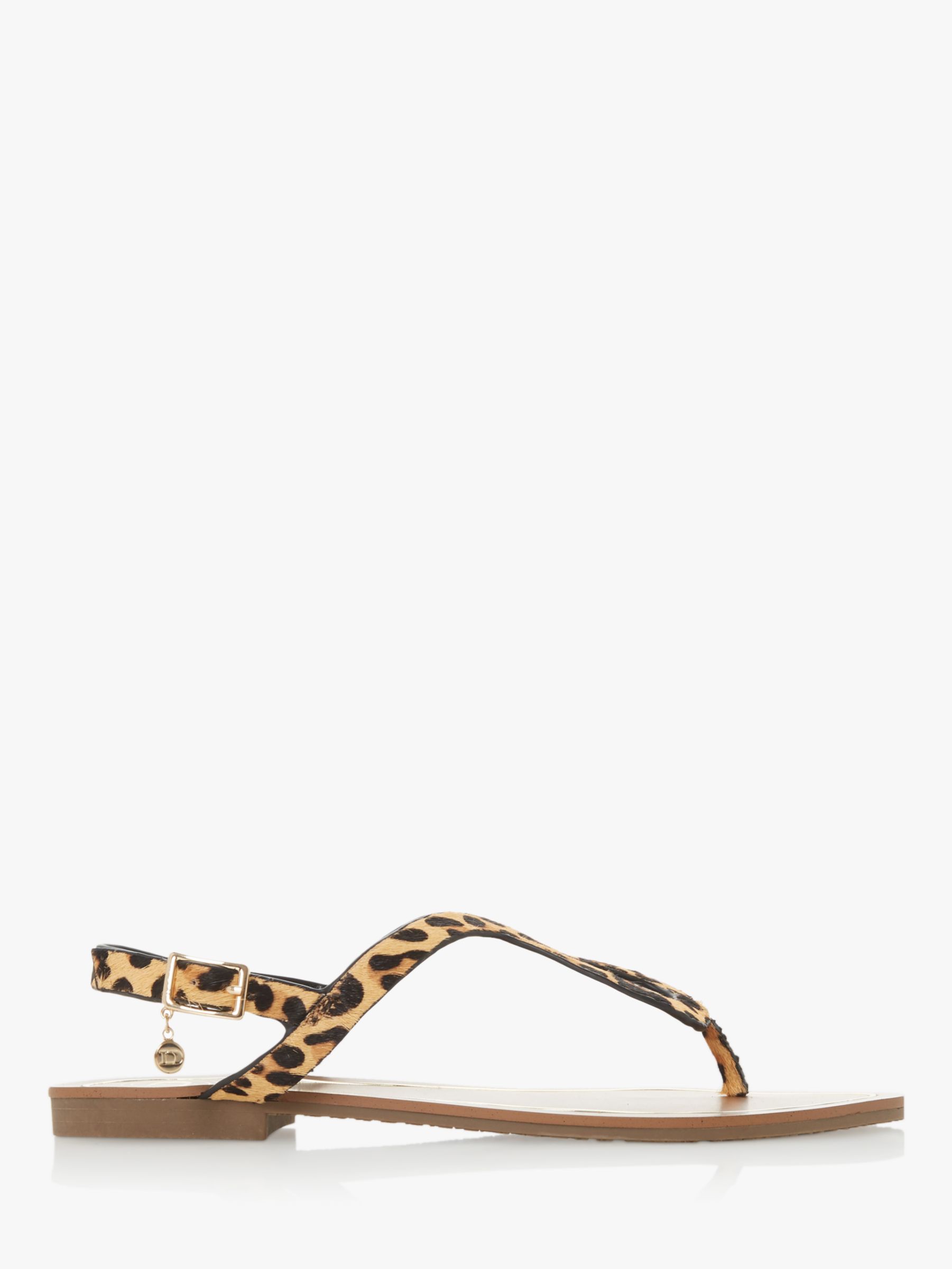 Dune Linay Leather Leopard Print Flat 