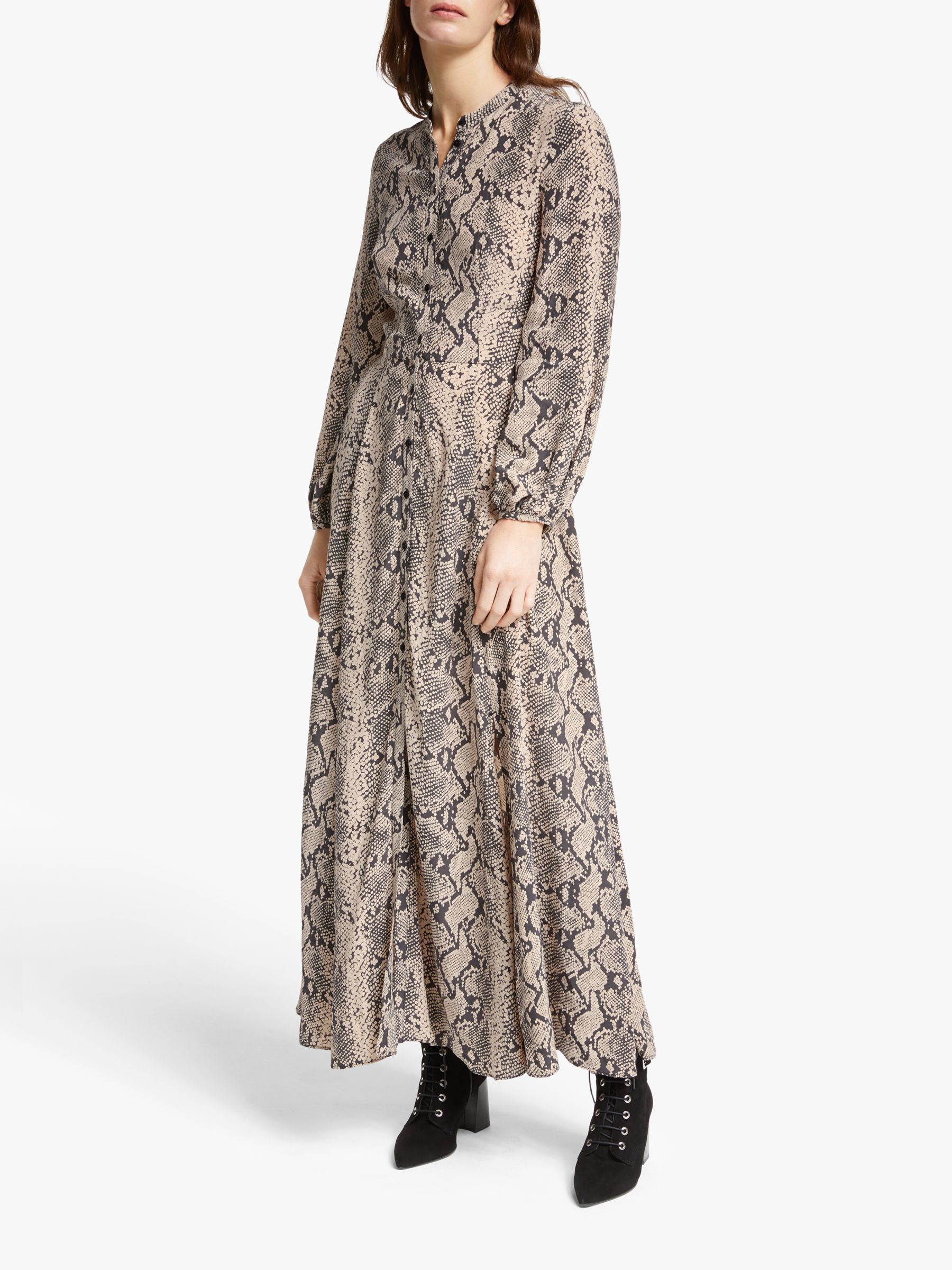 Somerset by Alice Temperley Python Long Sleeve Maxi Dress, Neutral